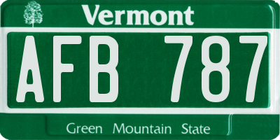 VT license plate AFB787