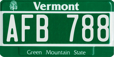 VT license plate AFB788