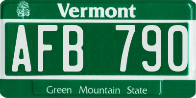 VT license plate AFB790
