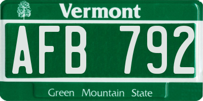 VT license plate AFB792