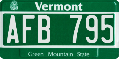 VT license plate AFB795