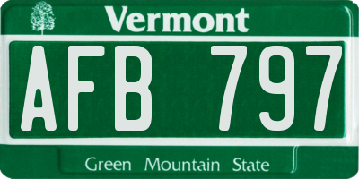 VT license plate AFB797