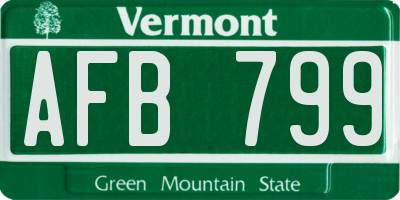 VT license plate AFB799