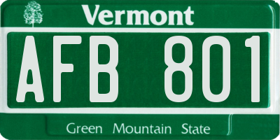 VT license plate AFB801