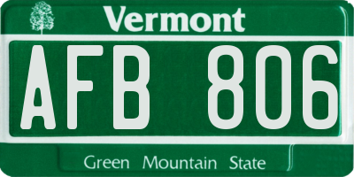 VT license plate AFB806