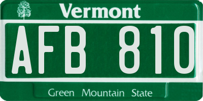 VT license plate AFB810