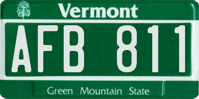 VT license plate AFB811