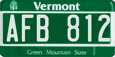 VT license plate AFB812