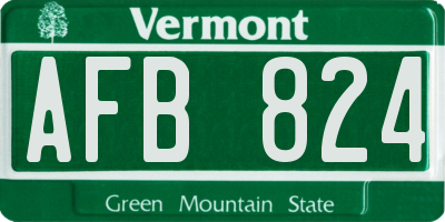 VT license plate AFB824