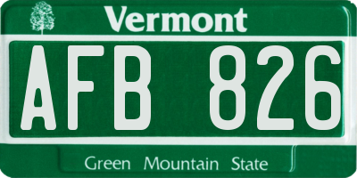 VT license plate AFB826