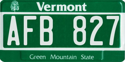 VT license plate AFB827