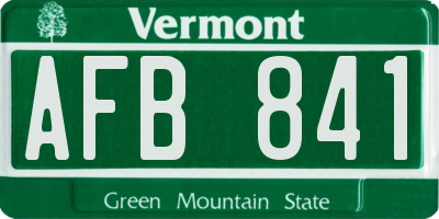 VT license plate AFB841