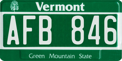 VT license plate AFB846