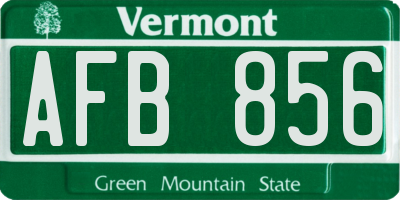 VT license plate AFB856