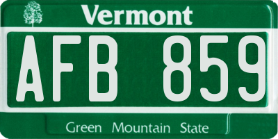 VT license plate AFB859