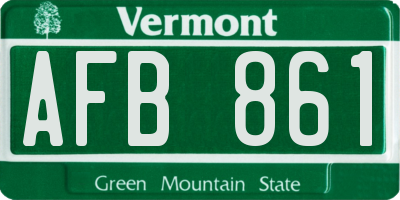 VT license plate AFB861