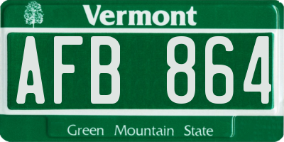 VT license plate AFB864