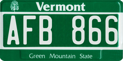 VT license plate AFB866