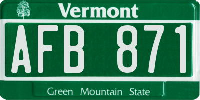 VT license plate AFB871