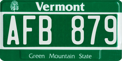 VT license plate AFB879