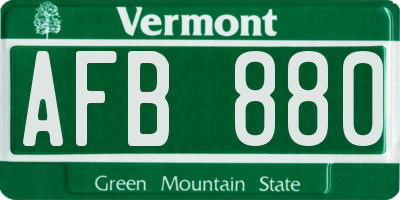 VT license plate AFB880