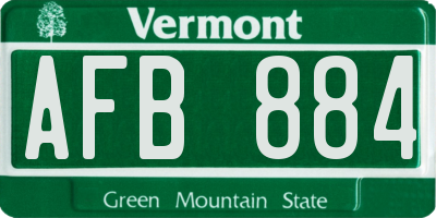 VT license plate AFB884