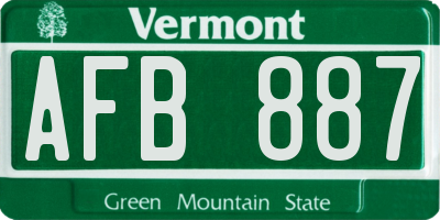 VT license plate AFB887