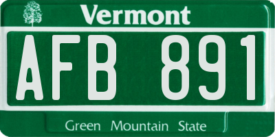 VT license plate AFB891