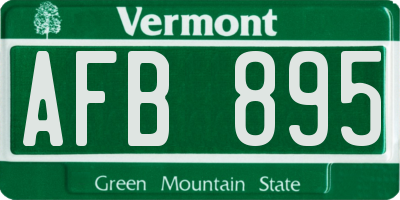 VT license plate AFB895