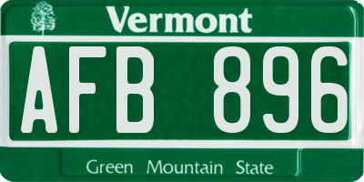 VT license plate AFB896