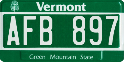 VT license plate AFB897