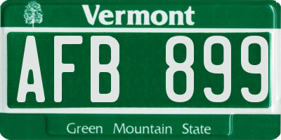 VT license plate AFB899