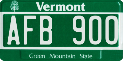 VT license plate AFB900