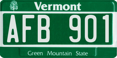 VT license plate AFB901
