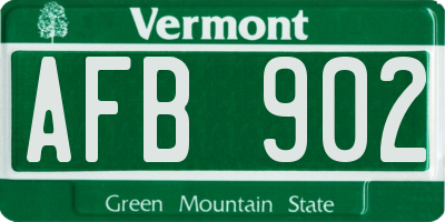 VT license plate AFB902