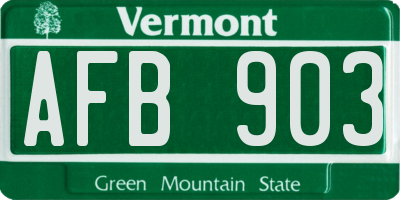 VT license plate AFB903