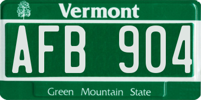 VT license plate AFB904