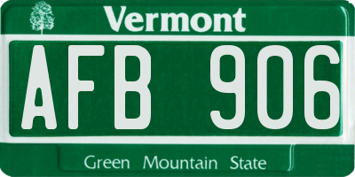 VT license plate AFB906