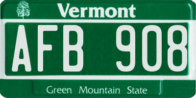 VT license plate AFB908