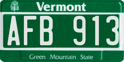 VT license plate AFB913