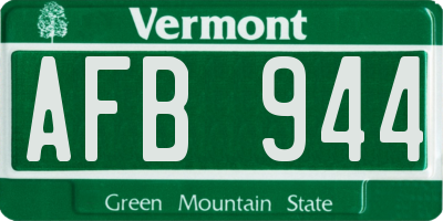 VT license plate AFB944