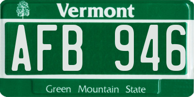 VT license plate AFB946
