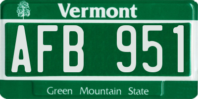 VT license plate AFB951