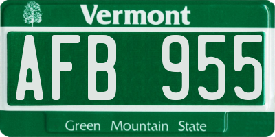 VT license plate AFB955