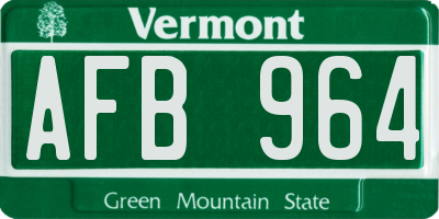 VT license plate AFB964