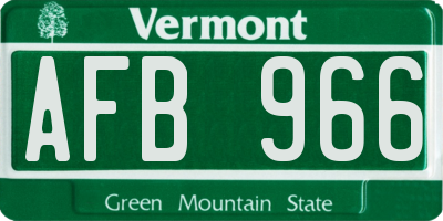 VT license plate AFB966