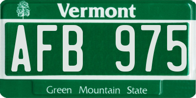VT license plate AFB975