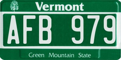 VT license plate AFB979