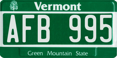 VT license plate AFB995