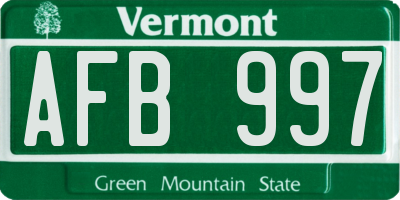 VT license plate AFB997